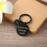 Initials & Date Key Chain - Anniversary Gift - Valentines Gift