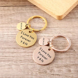 Initials & Date Key Chain - Anniversary Gift - Valentines Gift