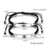 Engraved Name Bracelets Stainless Steel Bracelet For Men Women Jewelry