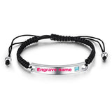 Engraved Name Bracelets Stainless Steel Bracelet For Men Women Jewelry