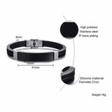 Men's Engraved Cross Silicone Bracelet Sports Bangle