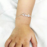 Personalized Cross Chain Bracelet for Women Name Bangles