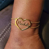 Personalized Name Bracelet with Heart Charm