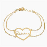 Personalized Name Bracelet with Heart Charm
