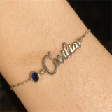 Personalized Birthstone Bracelet Stainless Steel Chain Family Gift for Mom