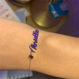 Personalized Birthstone Bracelet Stainless Steel Chain Family Gift for Mom