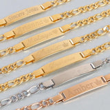 Personalized Kids Cuban Bracelet Stainless Steel Children Birthday
