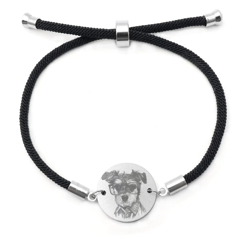 Pet Portrait Photo Bracelet Memory Bracelet Rope Bra