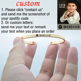 Personalized Music Code Bracelet Engraved Cuff Bangle Gift