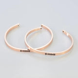 Personalized Music Code Bracelet Engraved Cuff Bangle Gift