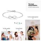 Personalized Silver Name Bracelet Infinity Love Chain Link Adjustable Bracelet