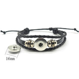 Personalized Photo Leather Bracelet Adjustable Button Bracelet