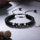 Personalized Stainless Steel Beaded Chain Bracelet Name Engraving Men Gift