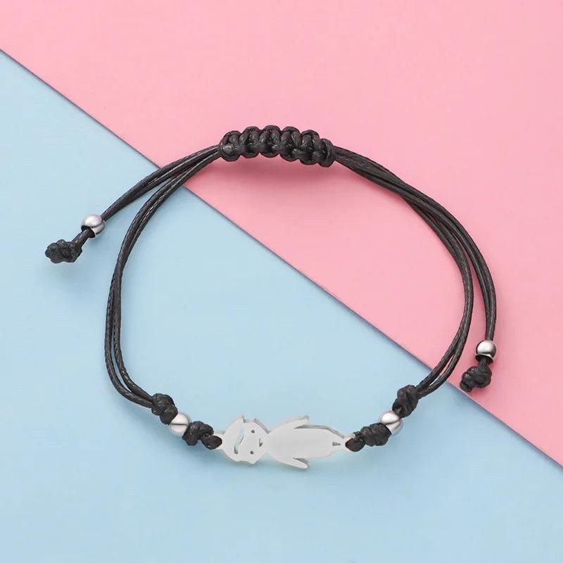 Lovely Baby Shape Bracelet for Pulseras - Custom Boy Girl Names Rope Bracelet