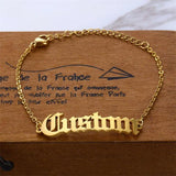 Customized Name Bracelet For Women Stainless Steel Engraved Love Bangle