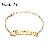 Customized Name Bracelet For Women Stainless Steel Engraved Love Bangle