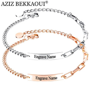 Personalized Stainless Steel Bracelet for Women with Engraving