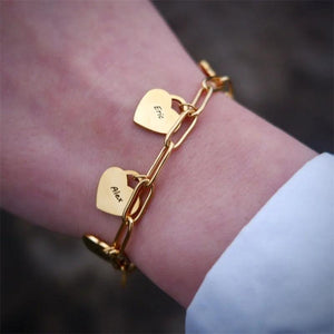Personalized Name Bracelet Heart Stainless Steel Chain