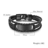 Hand-Made Braided Leather Bracelets for Men DIY Bracelet