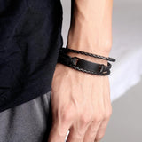 Hand-Made Braided Leather Bracelets for Men DIY Bracelet