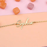 Custom Name Bracelet Stainless Steel Engraved Handwriting Bangle