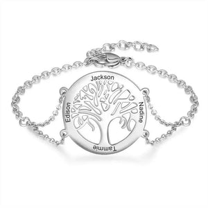 Personalized Family Tree Bracelet with Engraving Name