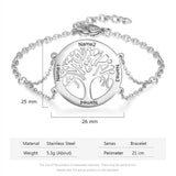 Personalized Family Tree Bracelet with Engraving Name