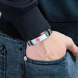 Personalized Medical Alert Bracelet DIY Engraving ICE Band for Men