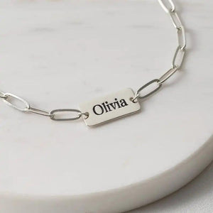Custom Name Bracelet Stainless Steel Handwriting Engraved Bangle