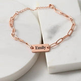 Custom Name Bracelet Stainless Steel Handwriting Engraved Bangle