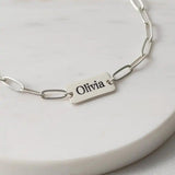 Custom Name Bracelet Stainless Steel Handwriting Engraved Bangle