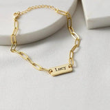 Custom Name Bracelet Stainless Steel Handwriting Engraved Bangle