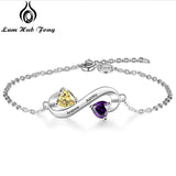 Personalized Silver Infinity Bracelet with Birthstone