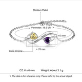 Personalized Silver Infinity Bracelet with Birthstone