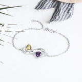 Personalized Silver Infinity Bracelet with Birthstone