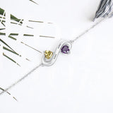 Personalized Silver Infinity Bracelet with Birthstone