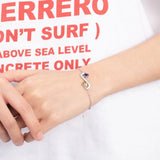 Personalized Silver Infinity Bracelet with Birthstone