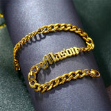 Custom Stainless Steel Name Cuban Chain Bracelet