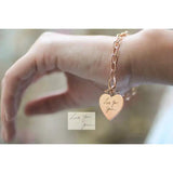 Handwriting Charm Bracelet - Memorial Jewelry - Sterling Silver Signature Bracel