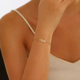 Personalized Name Bracelet Stainless Steel Charms Engraved Handwriting