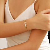 Personalized Name Bracelet Stainless Steel Charms Engraved Handwriting