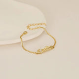 Personalized Name Bracelet Stainless Steel Charms Engraved Handwriting