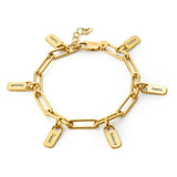 Personalized Names Bracelet Stainless Steel Paperclip Bracelet Name Charms