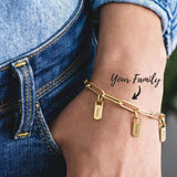 Personalized Names Bracelet Stainless Steel Paperclip Bracelet Name Charms