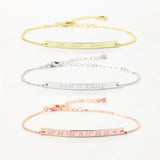 Personalized Name Bracelet Stainless Steel Cuban Chain Handwriting Bangle