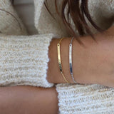 Personalized Name Bracelet Stainless Steel Cuban Chain Handwriting Bangle