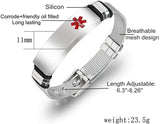 Medical Alert Awareness Bracelet for Adults