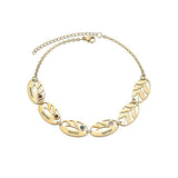 Personalized Leaves & Stones Bracelet Stainless Steel Engraved Names for Women