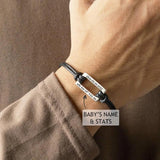 Personalized Layer Leather Bracelet with Engraving