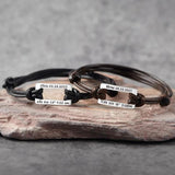 Personalized Layer Leather Bracelet with Engraving